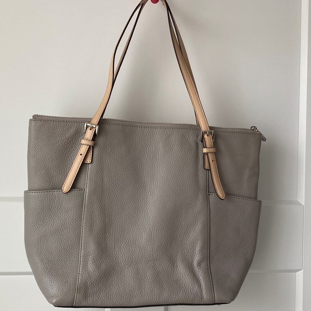 Michael Kors Grey & Tan Leather Tote Bag